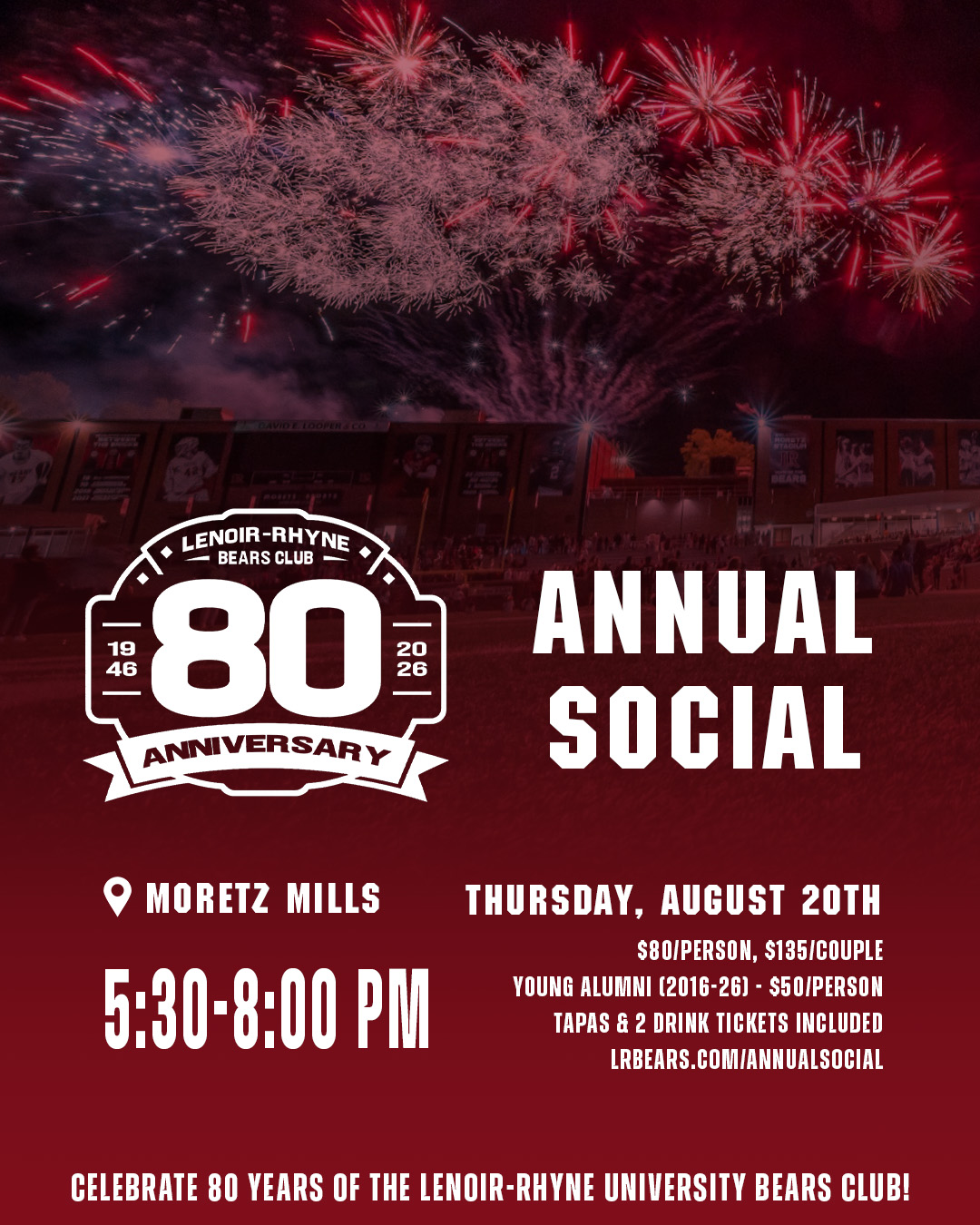 Annual Social ticket graphic for socials
